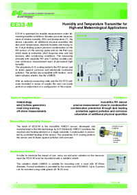 Thumbnail of document Data Sheet - EE33-M Meteorology Humidity/Temperature Transmitter